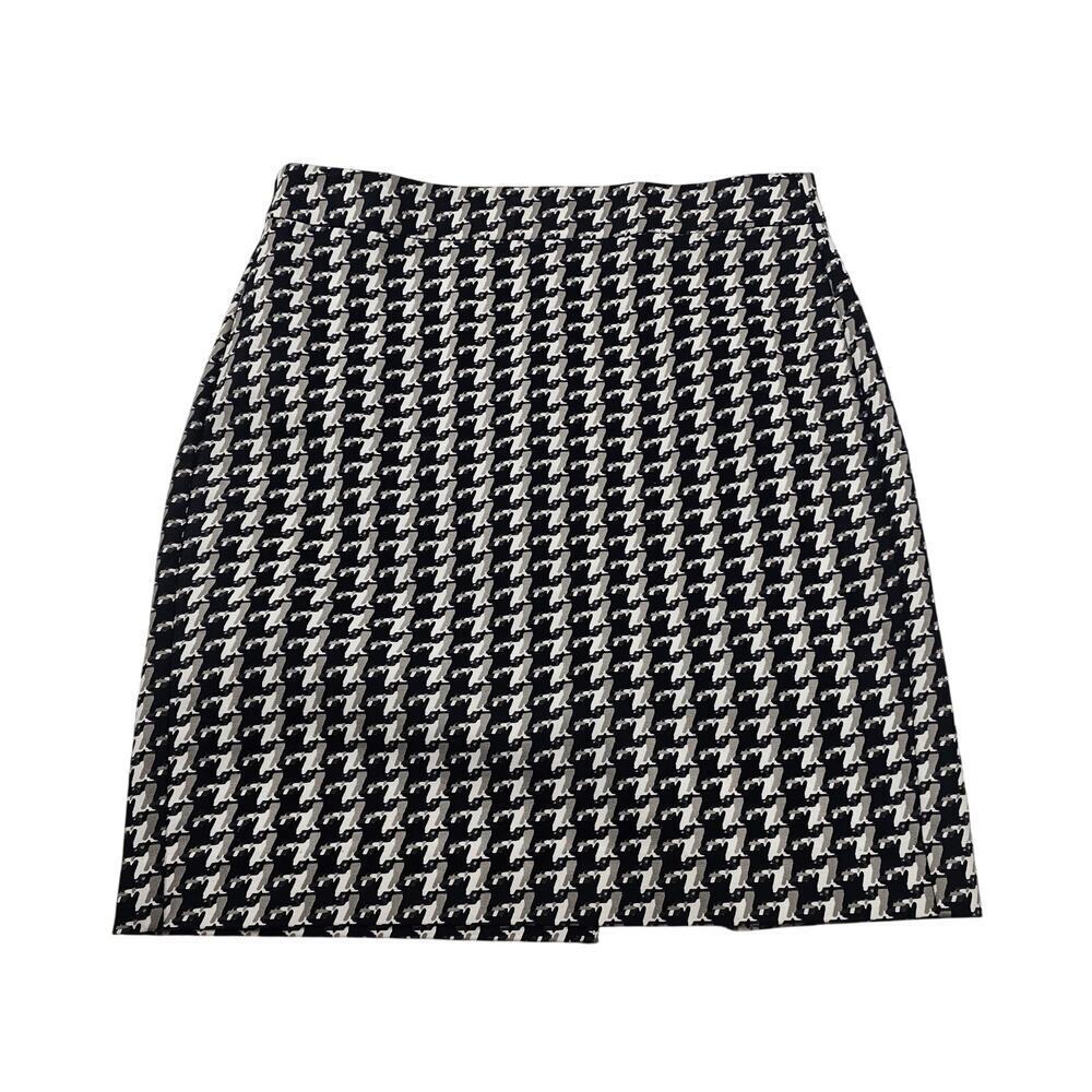 Banana Rep Pencil Skirt 2P Straight 2 Petite Above Knee Black retro houndstooth